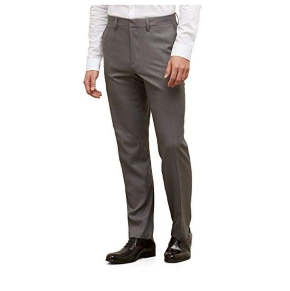 NWT KENNETH COLE REACTION Straight-Fit Stretch Gabardine Solid Dress Pants gray - Picture 1 of 3
